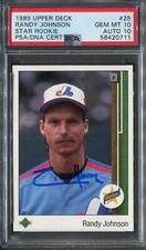 1989 UPPER DECK STAR ROOKIE RANDY JOHNSON RC #25 PSA 10 CARD W/ 10 AUTO HOF