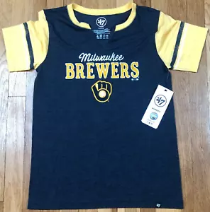 '47 New Milwaukee Brewers Shirt Womens Small Gray Short Sleeve Cotton Baseball - Picture 1 of 5