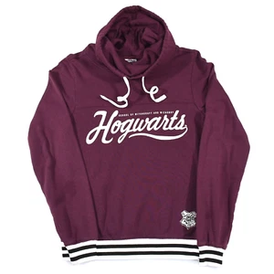 HARRY POTTER Small Sweatshirt Burgundy Hogwarts Cowl Funnel Neck - Picture 1 of 9