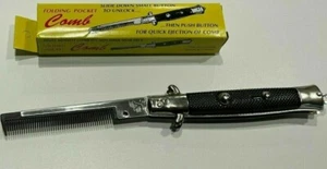 Hair Comb Beard Comb Biker Gift Push Button Opening Folding Comb -NEW - Picture 1 of 3