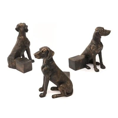 Juego de 3 adornos para maceta pies de orinal Weimaraner raza de perro animal color bronce Foto 1 de 2