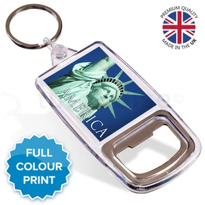 Schlüsselanhänger New York Amerika Andenken Foto Geschenk Flaschenöffner 45 x 35 mm - Bild 1 von 1