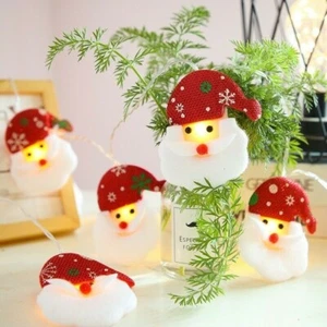 LED String Lights Christmas Lamp Battery-Powered Santa Snowman Home Party Adorn - Picture 1 of 20