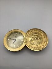 SEIKO Quartz Twenty Dollar Gold Coin Alarm Clock Vintage -For Parts Or Repair-