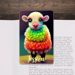 Niedliches buntes Schaf-Kunststoff-Lesezeichen - personalisierter Name - Bild 1 von 1