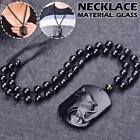 Crystal Natural Black Obsidian Wolf Head Necklace Pendants T4 Bead Chain P7T4