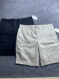 Wonder Nation Shorts Girls 15 Black Khaki School Uniform Bermuda New 2-Pack New - Picture 1 of 10