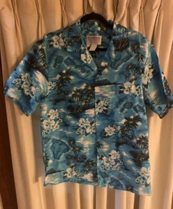 Vintage 80s Ky's USA Hawaiian Aloha Shirt -L Pocket Tropical Floral Island Shirt - Picture 1 of 7