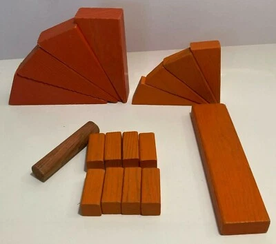 Sesame Street Farm Set - Assorted Orange- Wooden Blocks - Partial Set - Image 1 of 4