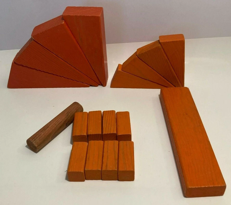 Sesame Street Farm Set - Assorted Orange- Wooden Blocks - Partial Set - Image 1 of 4