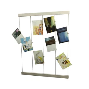 White Photo Display DIY Picture Frame Collage Set Twine Cords Wood Rail Clothpin - Picture 1 of 5