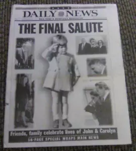 VINTAGE-NEWSPAPER-JOHN F. KENNEDY JR.-FINAL SALUTE+CAROLYN BESSETTE KENNEDY - Picture 1 of 2