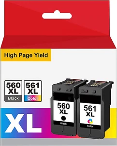 1-2ER Patronen für Canon PG-560 CL-561 XL PIXMA TS5350 TS 5351 5353 7450 7451. - Photo 1/13