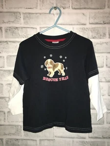 GYMBOREE BOYS 2T LONG SLEEVED T TEE ST. BERNARD DOG RESCUE TEAM BLUE SNOW DAYS - Picture 1 of 2
