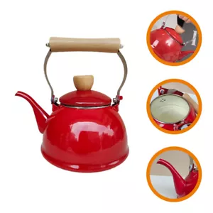 Red Enamel Thickened Kettle Loose Leaf Stovetop Teakettle - Picture 1 of 12