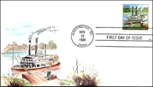 Scott 2435 25 Cents River Boat AO Henry Hand Painted FDC 4/4 - Picture 1 of 2