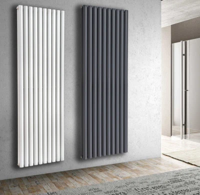 Design Röhren Heizkörper Paneelheizkörper Vertikal Mittelanschluss Doppellagig - Bild 1 von 4