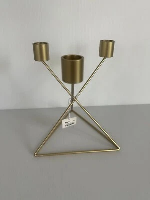 Pier 1 ~ Gold Metal Candle Holder Candelabra 3 Arm - NWT - Image 1 of 4