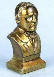 PRESIDENTE WILLIAM MCKINLEY MINIATURA BUSTO DE METAL RARO FIGURA DE RECUERDO DE COLECCIÓN - Imagen 1 de 8
