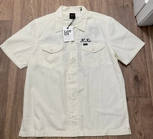 Lee 101 Short Sleeve Bowling Shirt Ecru NWT Small - Picture 1 of 4