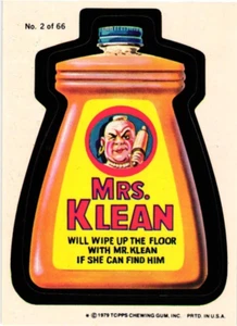 1979 Topps Mrs. Klean Wacky Sticker Card - Picture 1 of 4