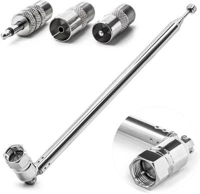 Antenna Radio DAB FM, Sostituzione Antenna Telescopica Da 75Ohm Maschio Spina F - Immagine 1 di 4