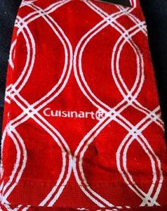 Set Of 2 Cuisinart Kitchen Towels Red & White NIP 100% Cotton - Picture 1 of 5