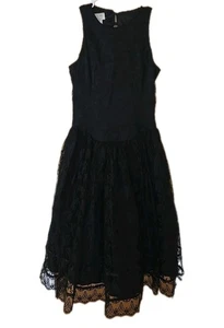 Vintage Gunne Sax Jessica McClintock Goth Mittwochskleid Kleid 9 Spitze trägerlos USA - Bild 1 von 7