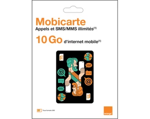 Carte sim prépayée orange 4G mobicarte appels sms illimités 10go internet - Photo 1 sur 1