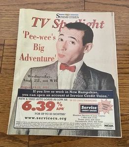 Pee-Wee Herman photo cover TV Spotlight Magazine 2001 Paul Reubens Big Adventure - Picture 1 of 1
