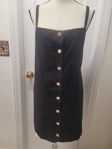 J CREW CLAUDIA DRESS IN LINEN, VINTAGE BLACK XL NWT - Picture 1 of 5