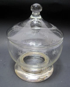 VTG Sterling Silver Apothecary Jar with MCM Star Atomic Cut Glass Circus Tent - Picture 1 of 5