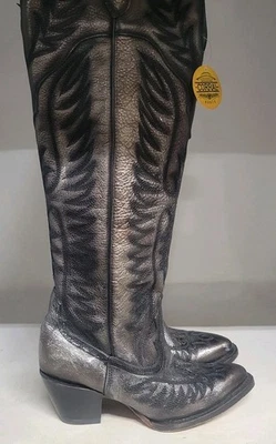 Высокие сапоги вестерн Corral с вышивкой серебристые женские размер 5,5 М - Изображение 1 из 4