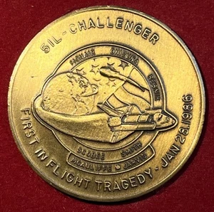 1986 Challenger Space Shuttle 1st In Flight Tragedy Bronze Medal In Memory Of… - Picture 1 of 12
