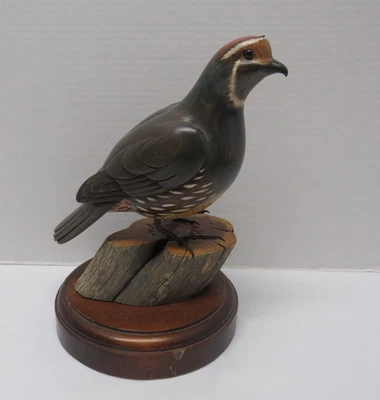 William Vrooman Judith Vrooman Talla en Madera California Codorniz Juego Pájaro 1989 Foto 1 de 4