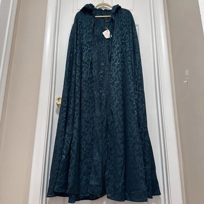 Vintage Sheer Green Hooded Cape Handmade by Harvest Unisex - Image 1 of 4