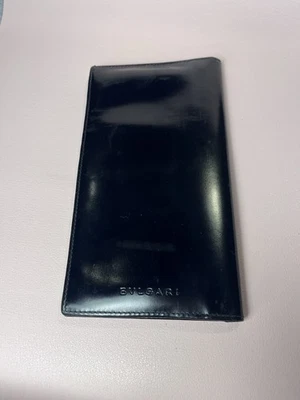 BVLGARI Cartera Larga de Cuero Negro Portatarjetas Organizador Hecho en Italia Foto 1 de 4
