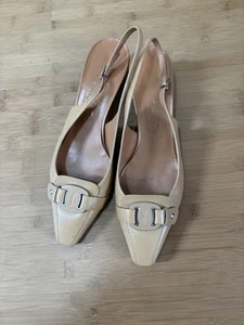 SALVATORE FERRAGAMO Cognac SLINGBACK PUMPS EU 40,5 US 9,5 - Bild 1 von 6