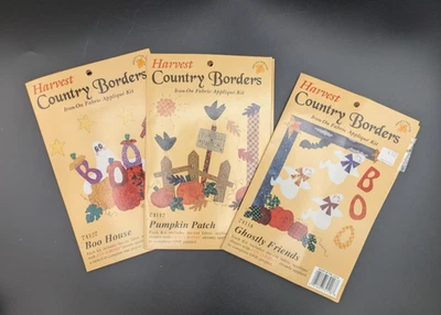 Lote 3 Kits de Apliques de Tela Plancha Country Borders Fantasmas Halloween Boo House Foto 1 de 4