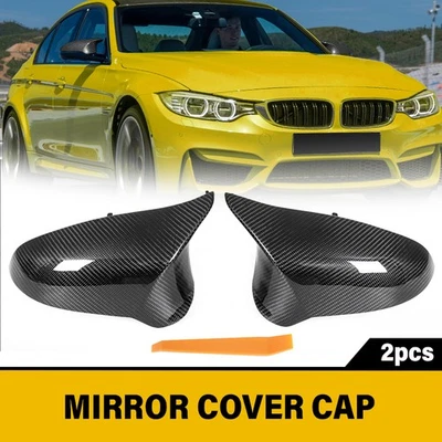 FOR 2015-2019 BMW F80 M3 F82 M4 CARBON FIBER DOOR MIRROR COVER REPLACEMENT CAP - Image 1 of 4