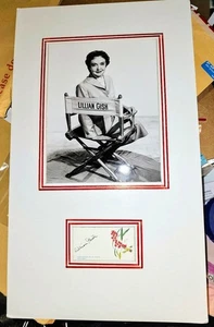 LILLIAN GISH signature card with photo MATTED 12x20 The Birth of a Nation COA - Picture 1 of 8