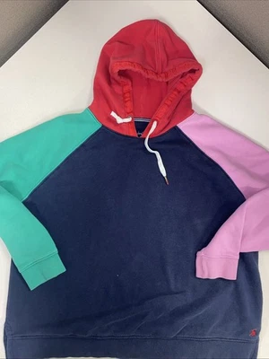 Joules Sudadera con Capucha Mujer US 12 UK 16 Colorblock Rojo Rosa Verde Azul Marino Pullover Foto 1 de 4