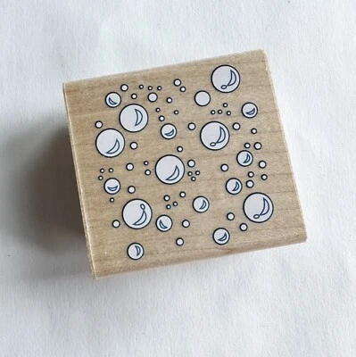 Sello de goma de burbujas montado en madera por estampida de goma 2,25 x 2,5 fondo Foto 1 de 4