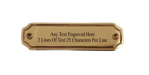 Placa de puerta de latón macizo premium rectangular grabada personalizada 100 X 28 mm - Imagen 1 de 1
