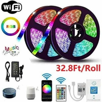 DC12V LED 5050 Strip Room Lights WiFi 10M/roll Color Changing with Remote - Image 1 of 4