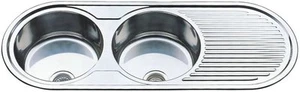 Stainless Steel 1270mm "Rondo" Round Double Bowl Round Sink - Picture 1 of 5