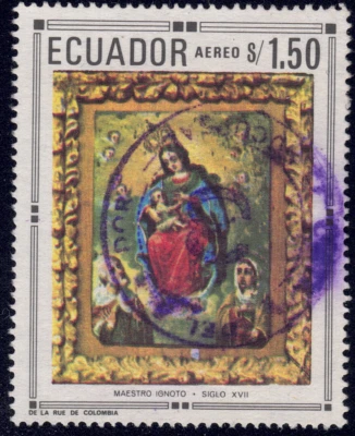 1971 Ecuador - SC# C474 - F - Blessed Anne at Prayer - Used - Image 1 of 2