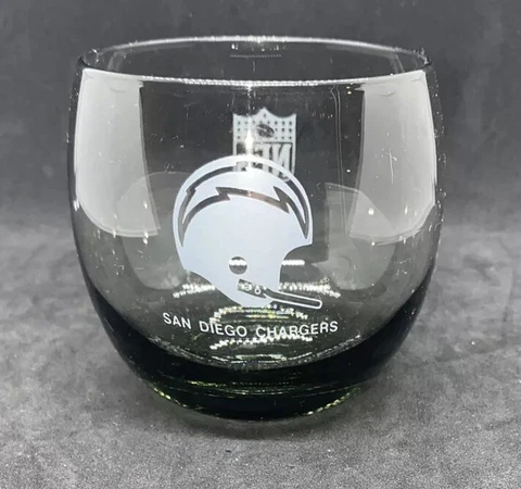 San Diego Chargers Smoked Drinking Bar Glass NFL Roll Poly Cover