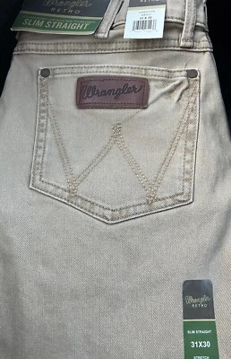 Wrangler Retro 31x30 Slim Straight Khaki  - Image 1 of 2