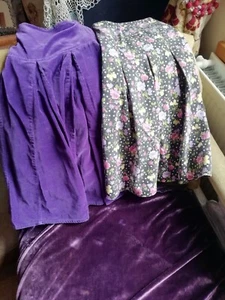 Vintage Skirts 1 Purple Velvet New Look 915 + 1 Floral Morgan of Toi 30" Waist - Picture 1 of 20